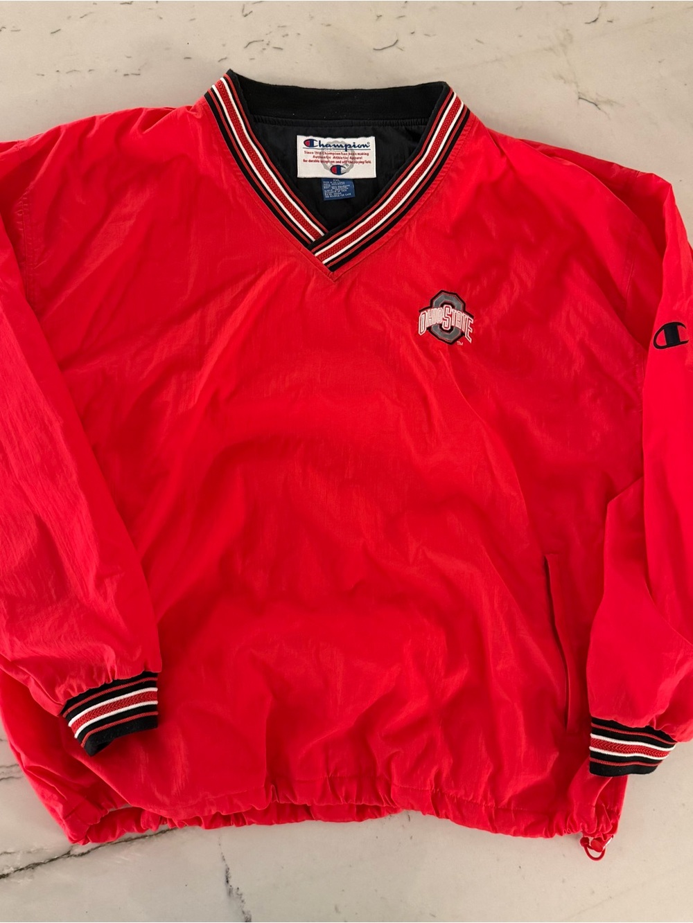 Champion Ohio State Buckeyes Windbreaker Pullover Lined Mens XXL